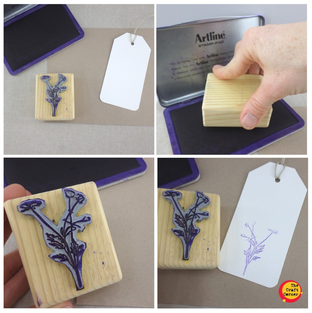 stamping your base layer on your gift tag in 4 easy steps with the craft corner