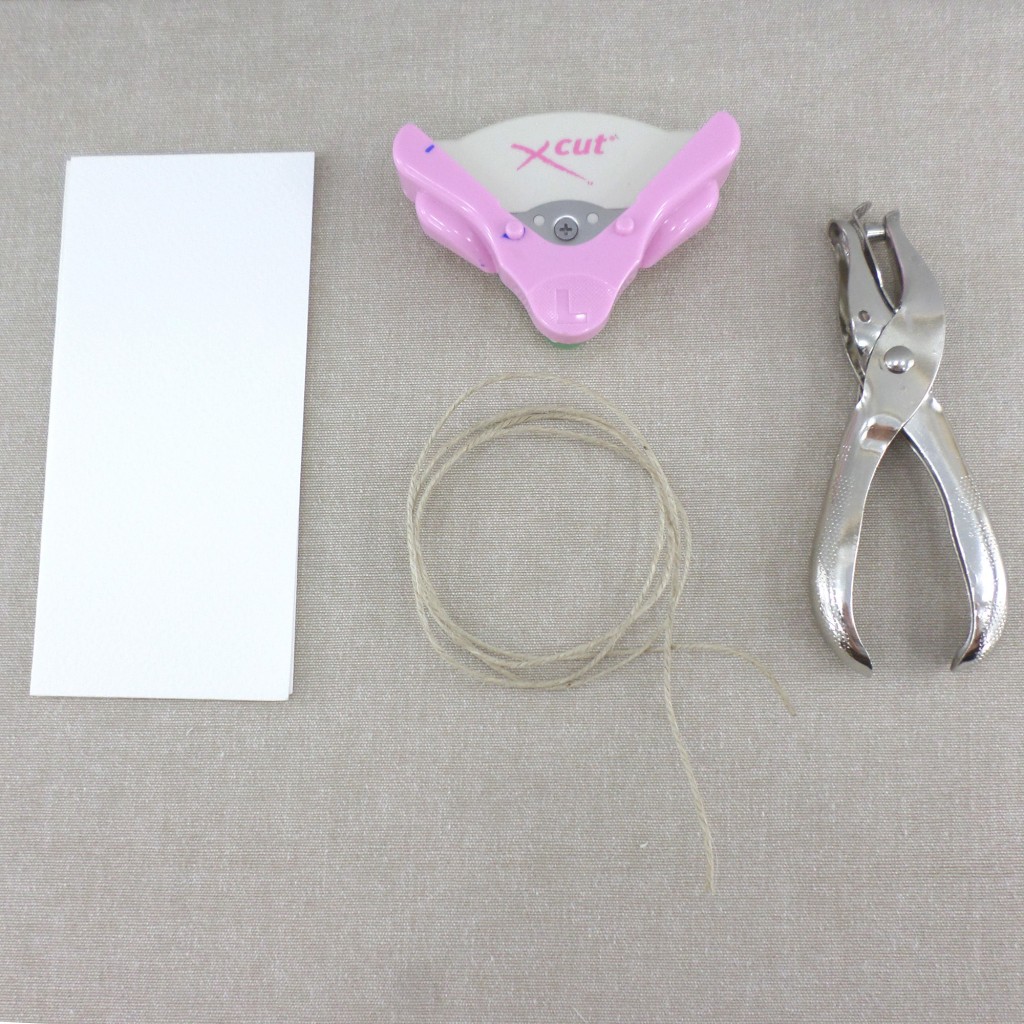 Materials needed to make your stamped gift tag  with the craft corner