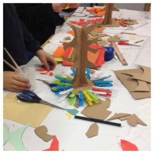 making 3D art projects at craft camp
