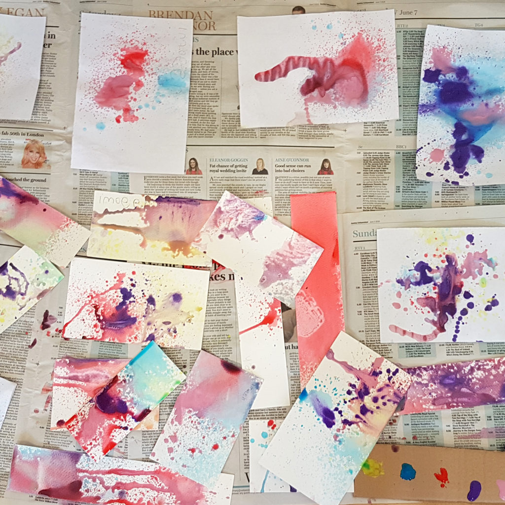 our spray painting creations from summer camp with kids