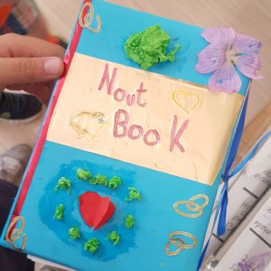 flower themed notebook, creative rainy day projects