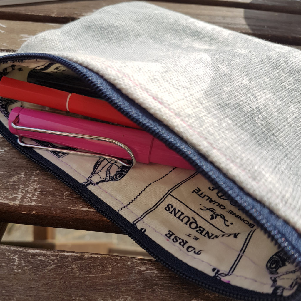 Handmade zipper pouch, sewing class for beginners