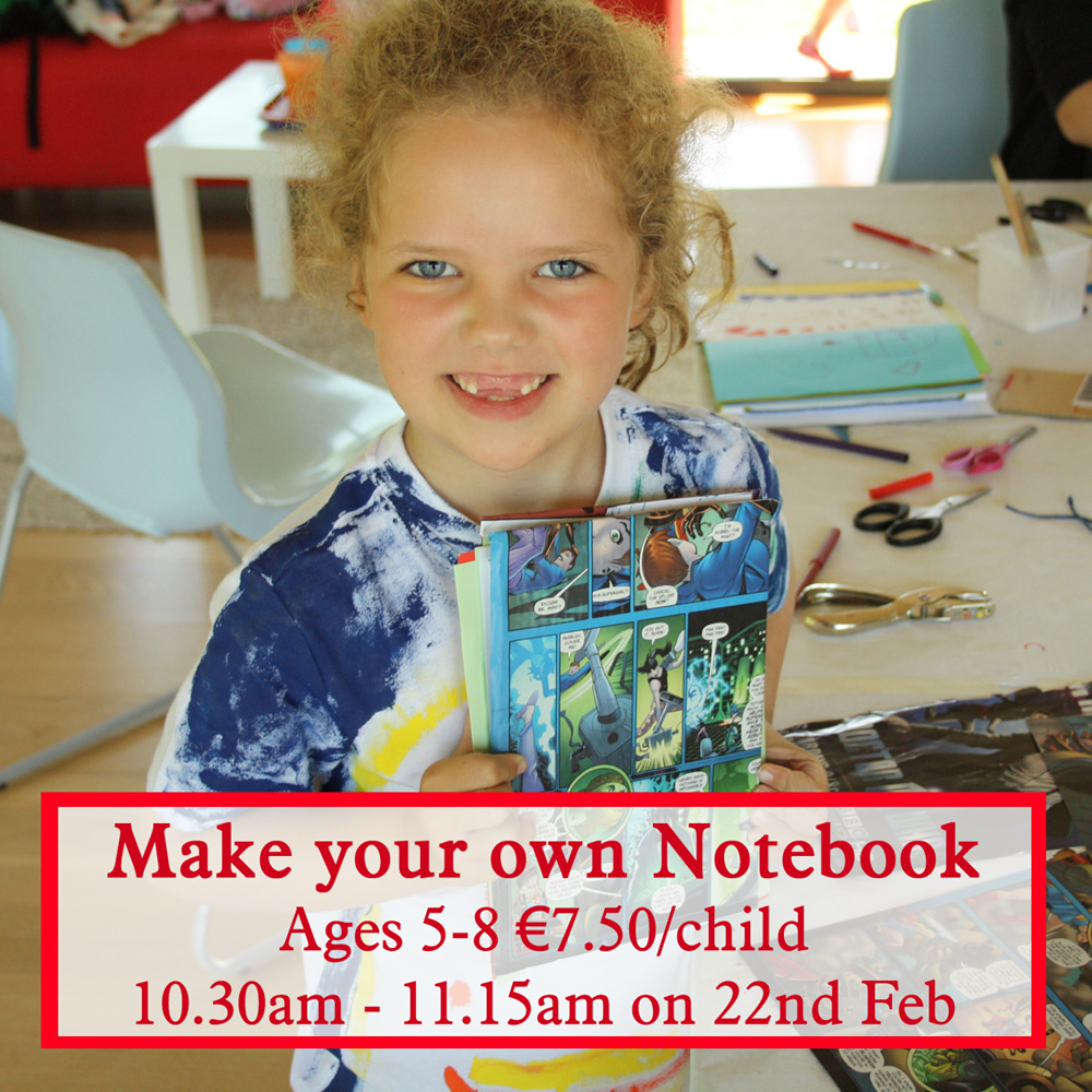 make your own notebook workshop for children age 5 to 8 years old