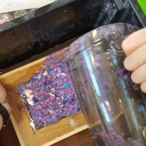 making paper from old paper and books with the craft corner