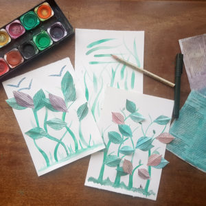 mixed media watercolour and collage art project
