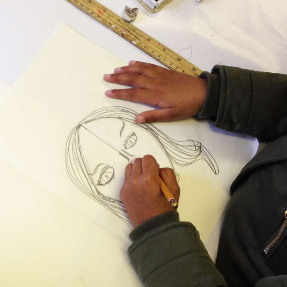learning to draw our own self portrait with the craft corner